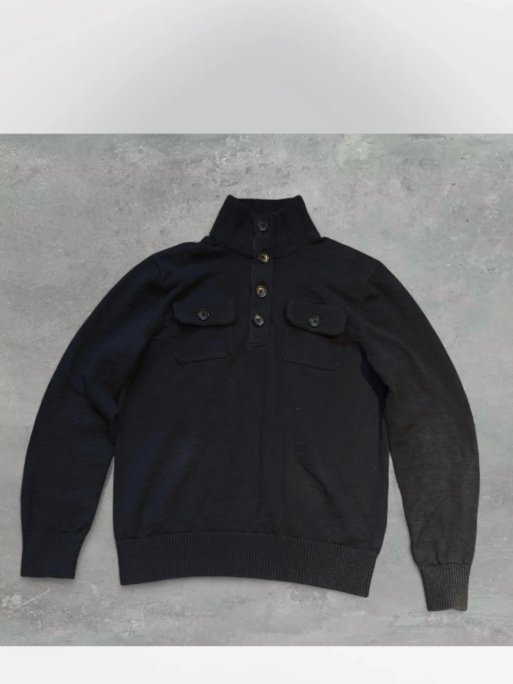 Banana Republic Men's Charcoal Button-Front Cardigan Jacket